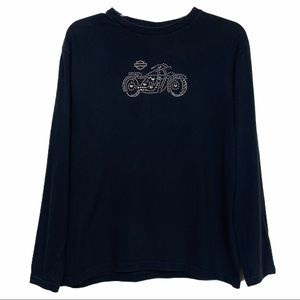 🖤Harley Davison Rhinestone Long Sleeve Shirt